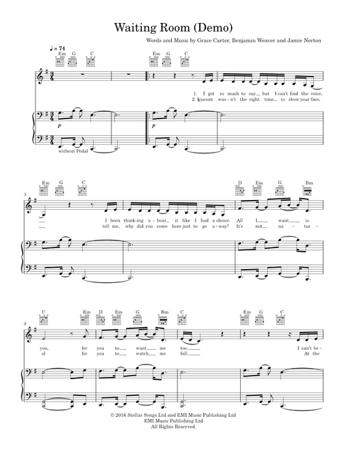 Waiting room - Grace Carter (Piano-Voice)