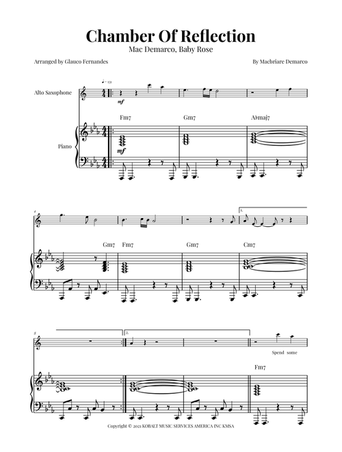 Chamber Of Reflection (Arr. Glauco Fernandes) - Baby Rose (Alto Sax and Piano)
