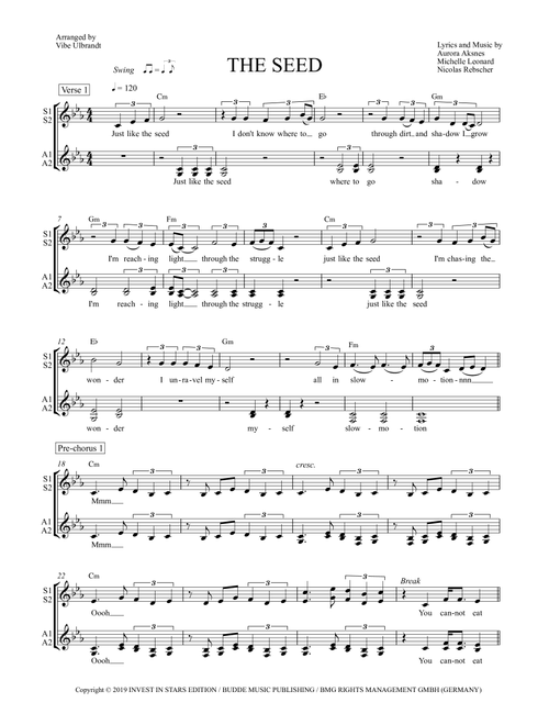 The Seed (Arr. Vibe Ulbrandt) - Nicolas Rebscher, Aurora Aksnes, Michelle Leonard (Choral, SSAA)