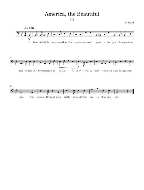 America the Beautiful – Samuel Augustus Ward - America, the Beautiful - Bass