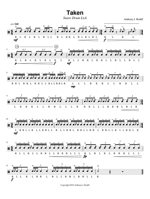 Taken (Snare Drum Lick)