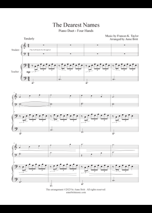 The Dearest Names - Frances K. Taylor Sheet music for Synthesizer ...