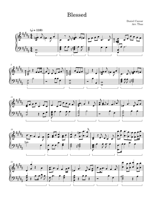 Blessed - Daniel Caesar (Piano Solo)
