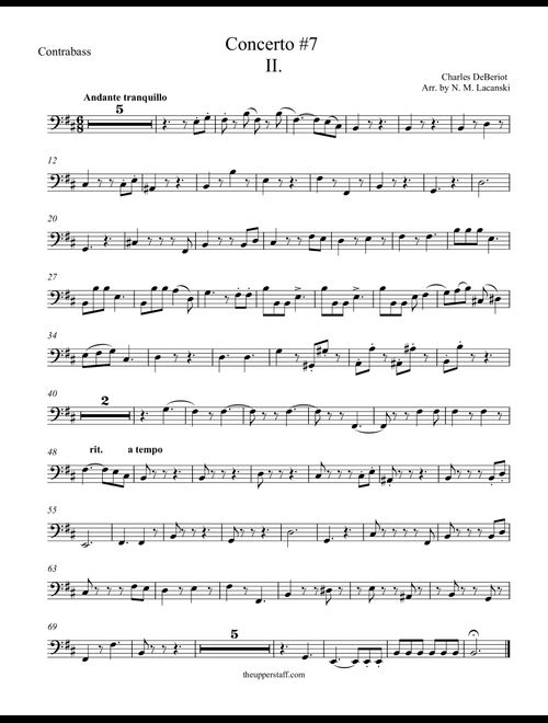 Violin Concerto #7 Second Movement (Arr. Nick Lacanski) - DeBeriot, Charles (Orchestra)