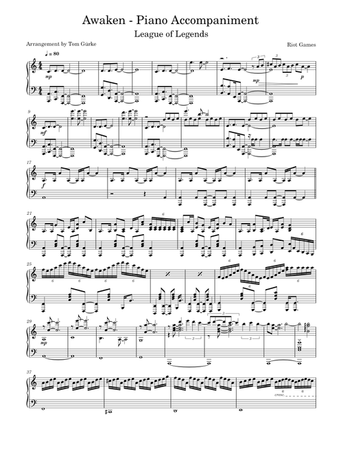Awaken – League of Legends | Piano Accompaniment