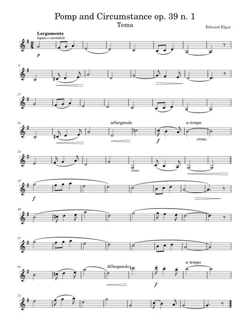 POMP AND CIRCUMSTANCE NO 1 - Main Theme - Edward Elgar