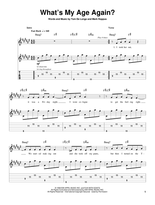 What's My Age Again? - Blink-182 (Guitar Tab Play-Along)