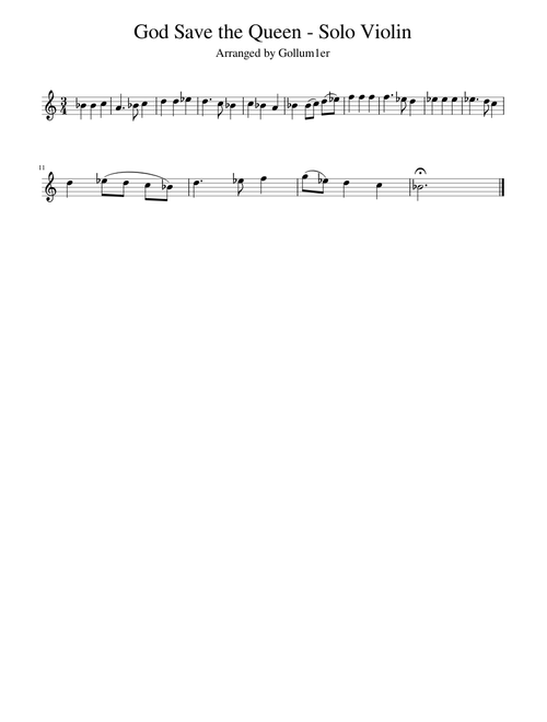 God Save the King - National Anthem - Solo Violin