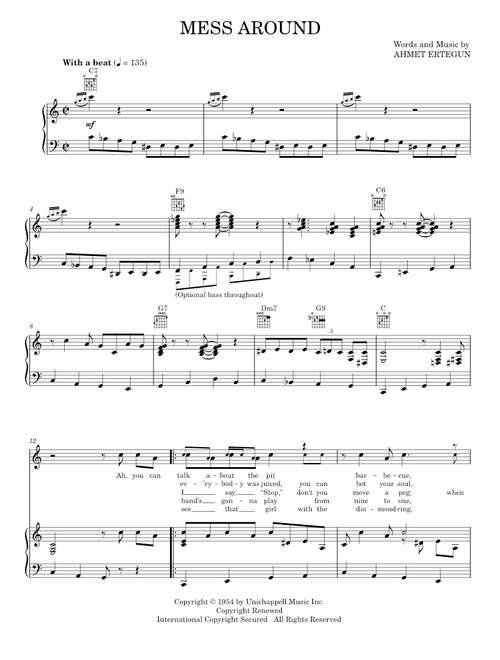 Mess Around - Ray Movie, Ray Charles (Piano-Vocal-Guitar)