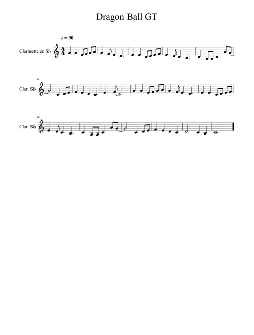 Dragon Ball GT - Clarinet - easy