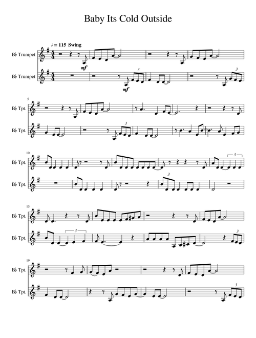 "Baby Its Cold Outside" | (Easy) Christmas Music Trumpet Duet