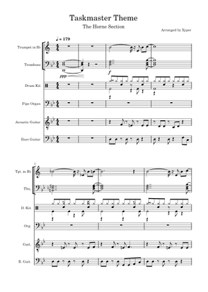 Taskmaster theme Sheet Music for Trumpet in b-flat, Bass guitar (Mixed ...