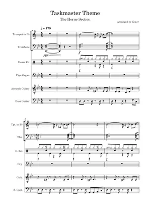 Taskmaster Music Taskmaster theme Sheet Music for Trumpet in b-flat, Bass guitar (Mixed ...