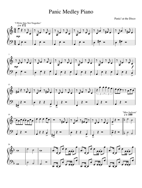 Panic Medley Piano