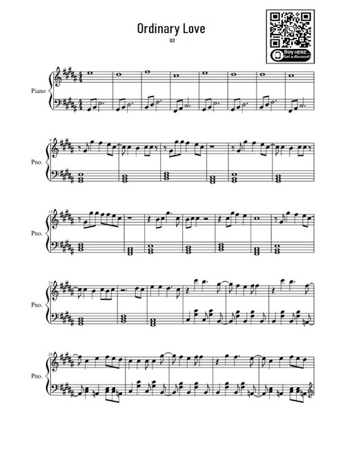 Ordinary Love (Arr. eduardo) - U2 (Easy Piano)
