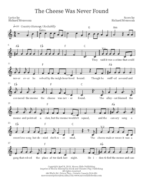 The Cheese Was Never Found (Arr. Richard Mousseau) - Rick Moose (Lead Sheet - Fake Book)
