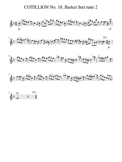 COTILLION No. 18. Basket Sett tune 2