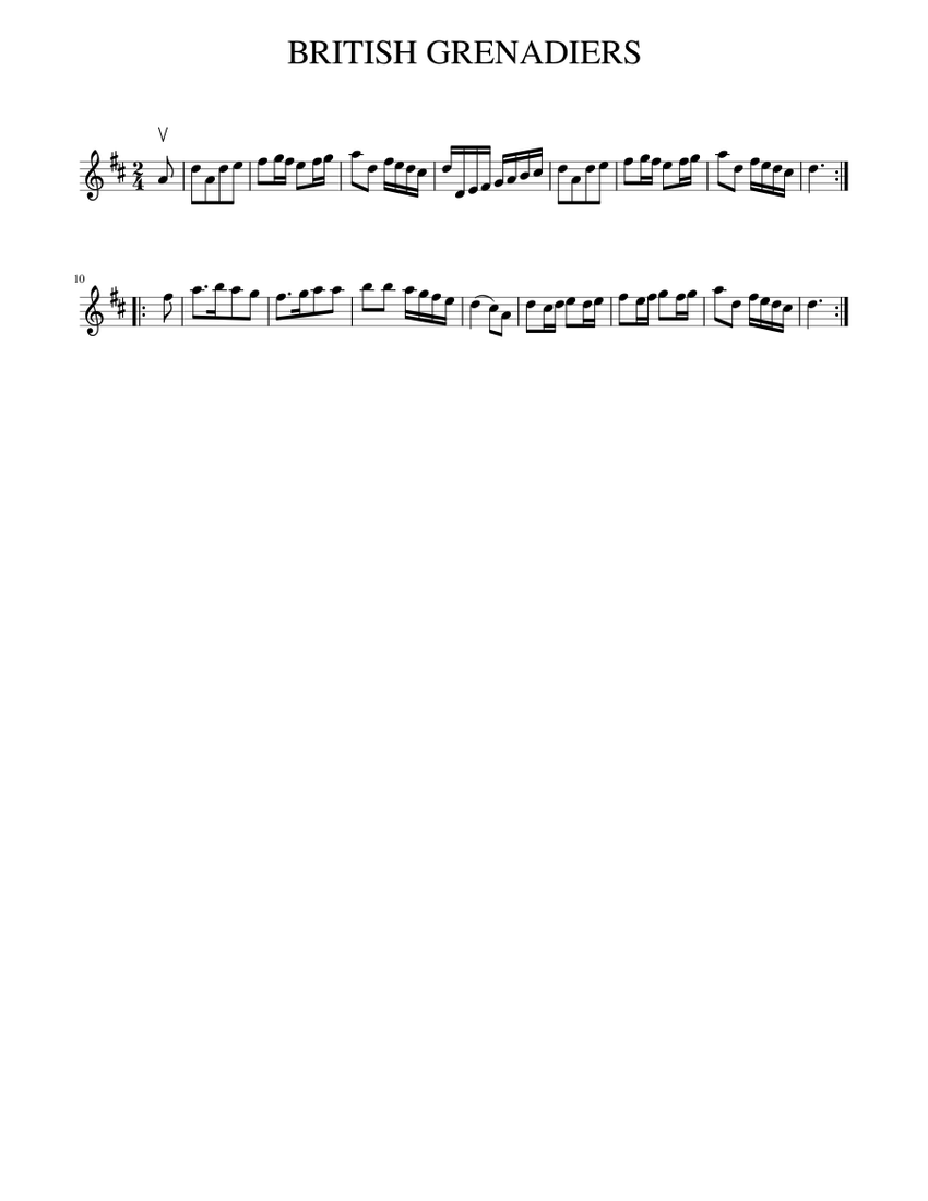 BRITISH GRENADIERS Sheet music for Piano (Solo)