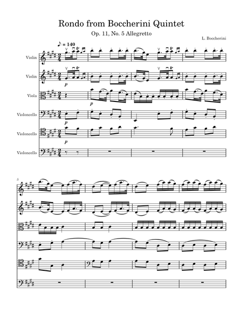 String Quintet in E major, G.275 4th movement: Rondo– Luigi Boccherini