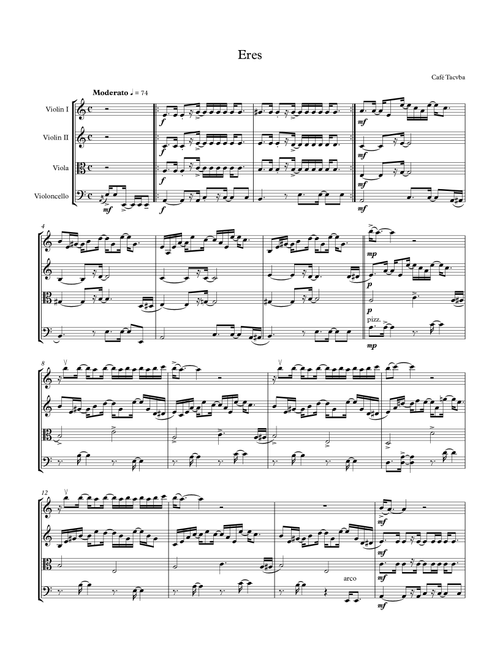 Eres (Arr. Ulises Cabrera) - Cafe Tacuba (String Quartet)