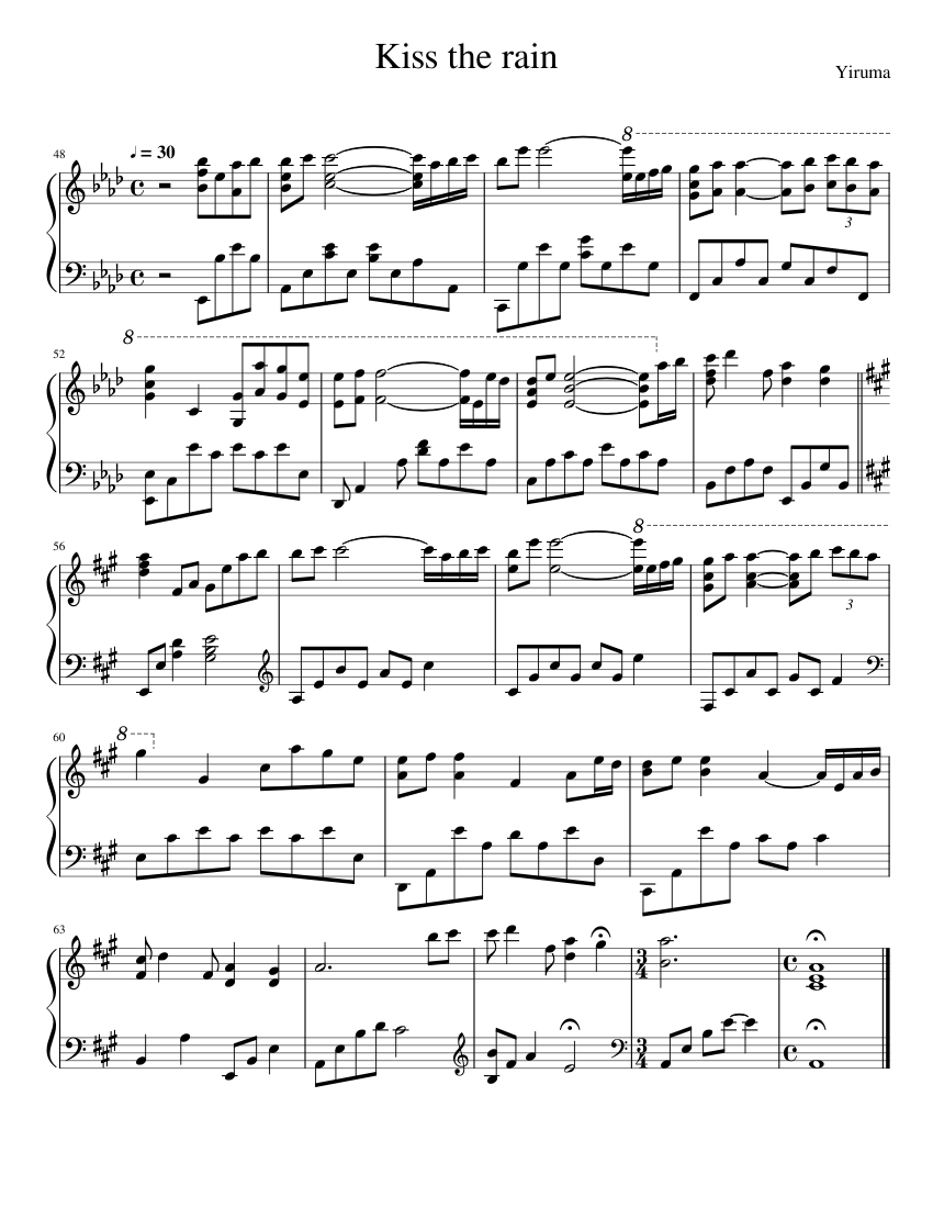 Kiss_the_rain fra takt 48 Sheet music for Piano (Solo) | Musescore.com