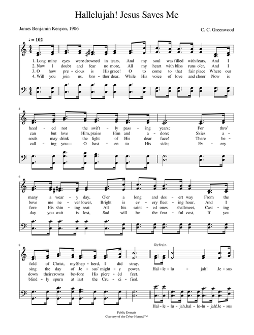 Hallelujah! jesus saves me - C. C. Greenwood