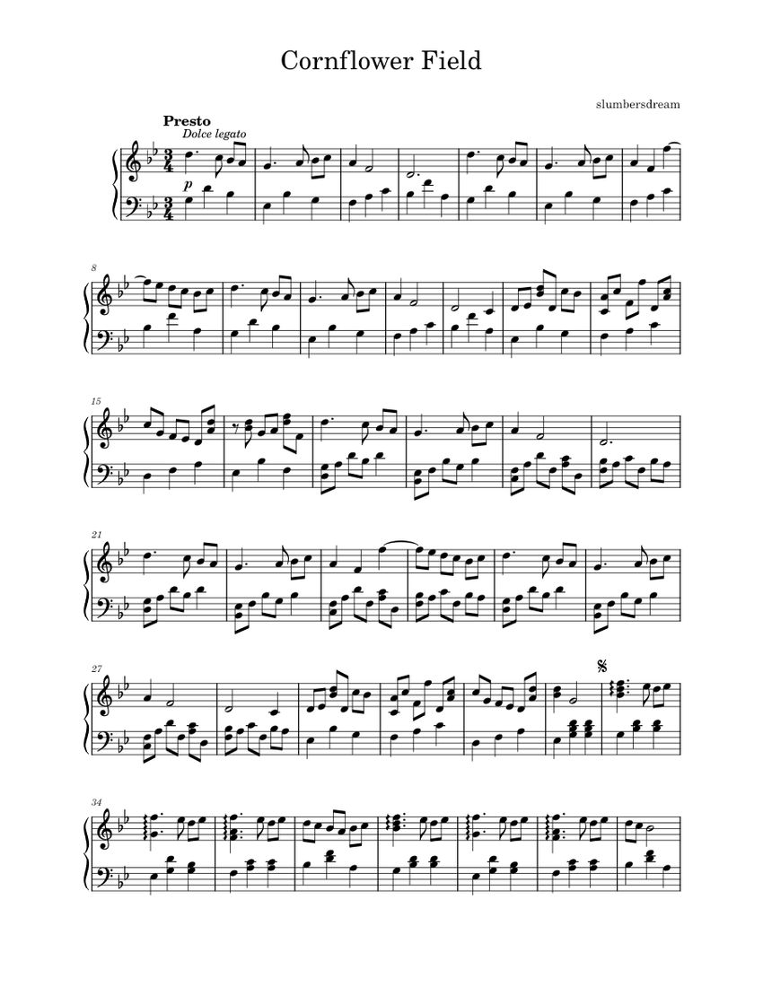 Cornflower Field Sheet music for Piano (Solo)