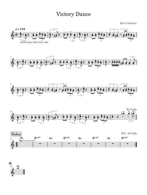 Victory Dance (Lead Sheet) – Ezra Collective