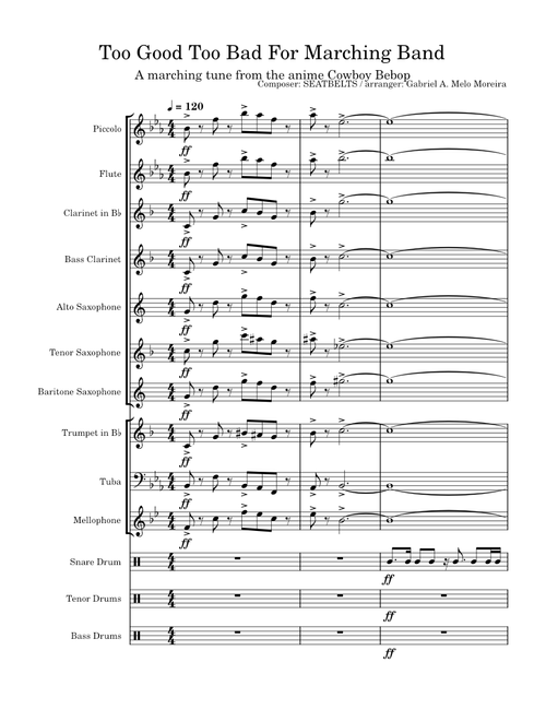 Too good too bad – Yoko Kanno Too Good Too Bad For Marching Band