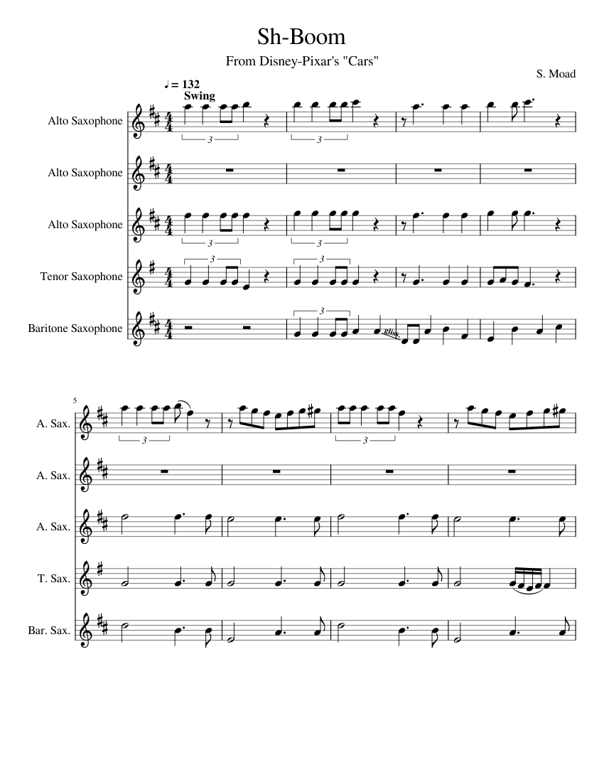 Sax a boom sheet music online