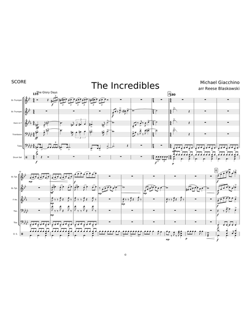 The Incredibles for Brass Quintet