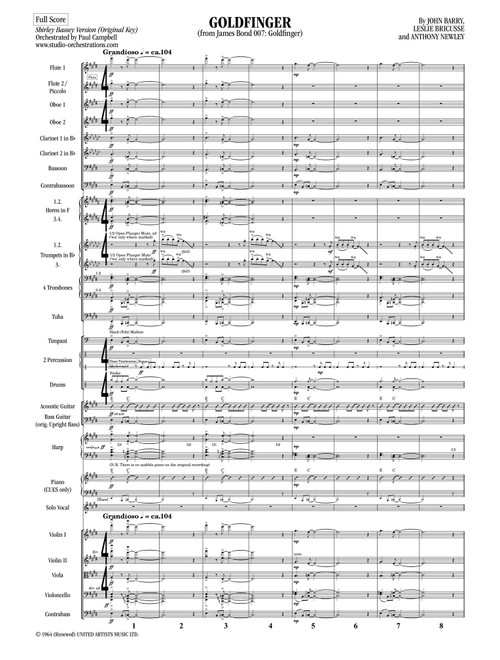 Goldfinger (Arr. Paul Campbell / Studio Orchestrations) - John Barry, Anthony Newley, Leslie Bricusse (Full Orchestra)