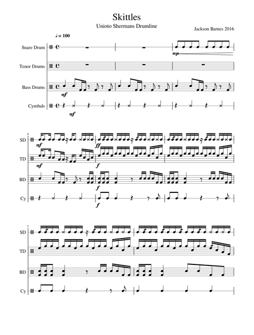 Drumline Cadence "Skittles"