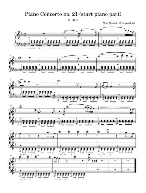 Piano Concerto No. 21, K. 467 2nd movement - Andante – Wolfgang Amadeus Mozart K.467
