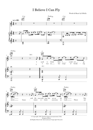 Play Official version of I believe i can fly Sheet Music by R