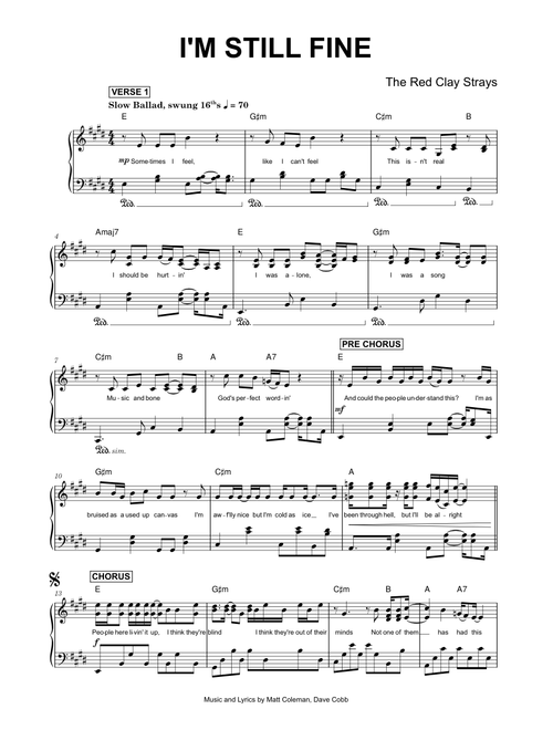 I'm Still Fine - The Red Clay Strays (Piano Solo)