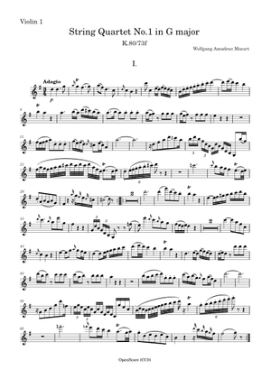 K-ON! Official band score part 1 ー 4セット String Quartet No.1 in G major, K.80/73f – Wolfgang Amadeus Mozart