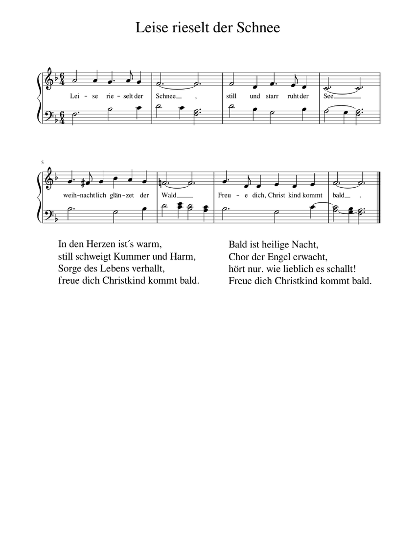 Leise rieselt der Schnee Sheet Music for Piano (Solo) easy | MuseScore.com
