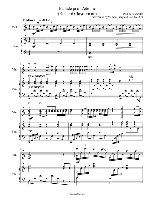 Ballade pour Adeline