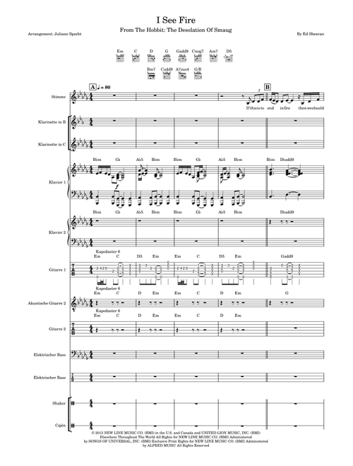 I See Fire (Arr. Juliane Specht) - Ed Sheeran (Large Ensemble)