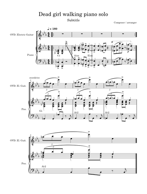 Dead Girl Walking - Heathers – O'Keefe, Laurence and Murphy, Kevin Heathers Dead girl walking piano solo