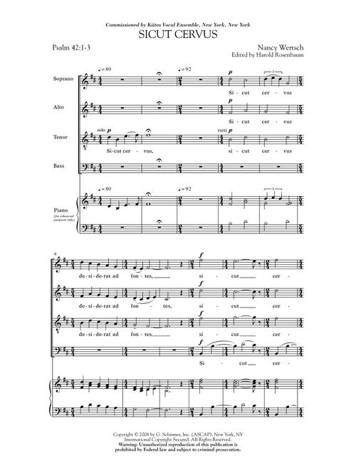Sicut Cervus (Arr. Nancy Wertsch) (Choral, SATB)