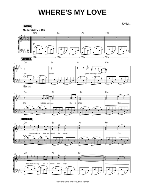 Where's My Love - SYML (Piano)
