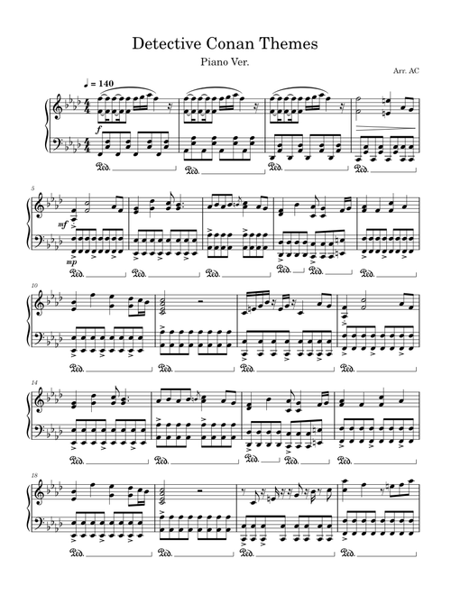 Detective Conan Main Theme - Piano Solo
