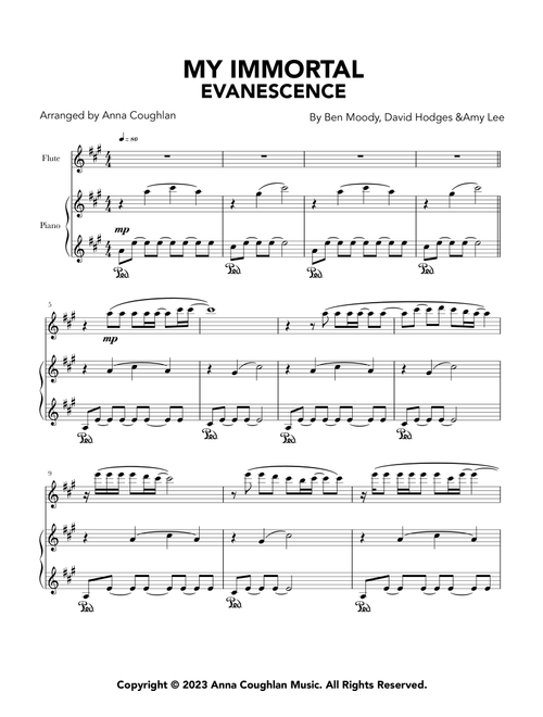 My Immortal (Arr. Anna Coughlan) - Evanescence (Flute and Piano)