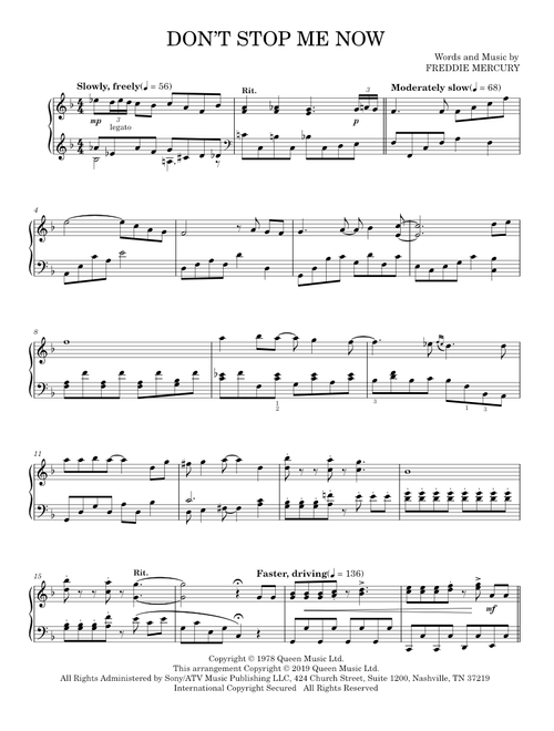 Don't Stop Me Now - Queen (Piano Solo)