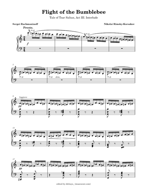 Flight of the Bumblebee - N. Rimsky-Korsakov arr. Rachmaninoff