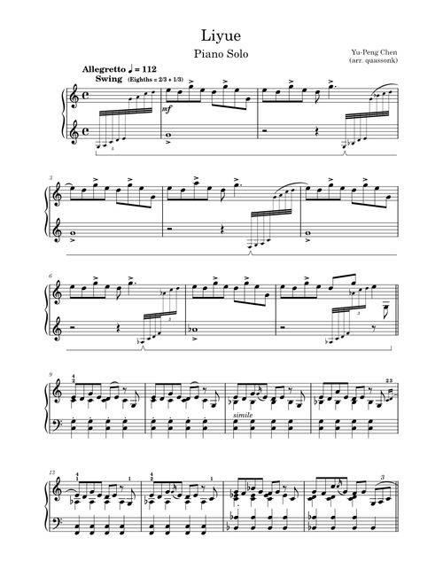 Liyue (Main Theme) - Yu-Peng Chen arr. quassonk