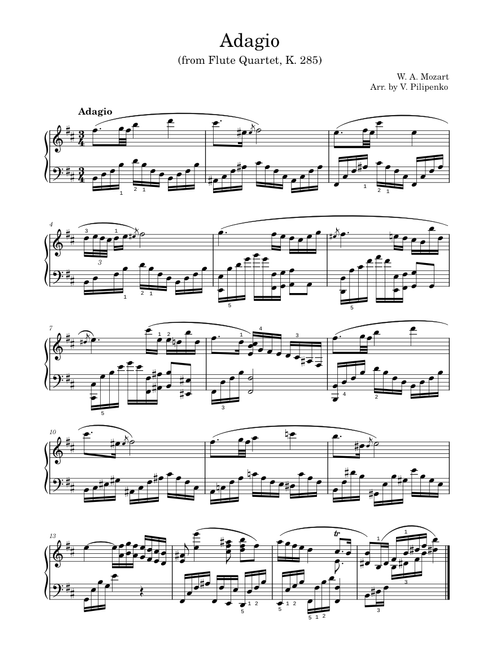 Adagio (from Flute Quartet In D, K285) – Wolfgang Amadeus Mozart
