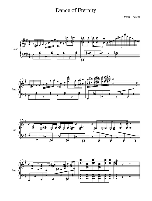 The Dance of Eternity Ragtime Solo-Dream Theater